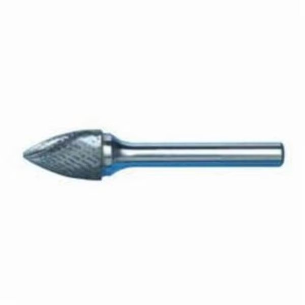 Carbide Burr, Series 597, Pointed, 14 Head Dia, 58 Length of Cut, Tree Pointed Shape SG Head, Marxman, Mfr#: 83406